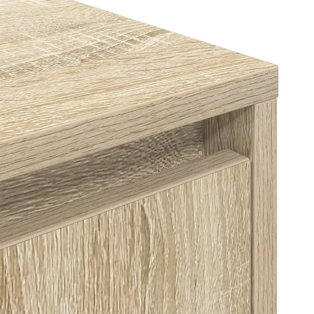 vidaXL Comodino con Luci LED Rovere Sonoma 38x34x50 cm
