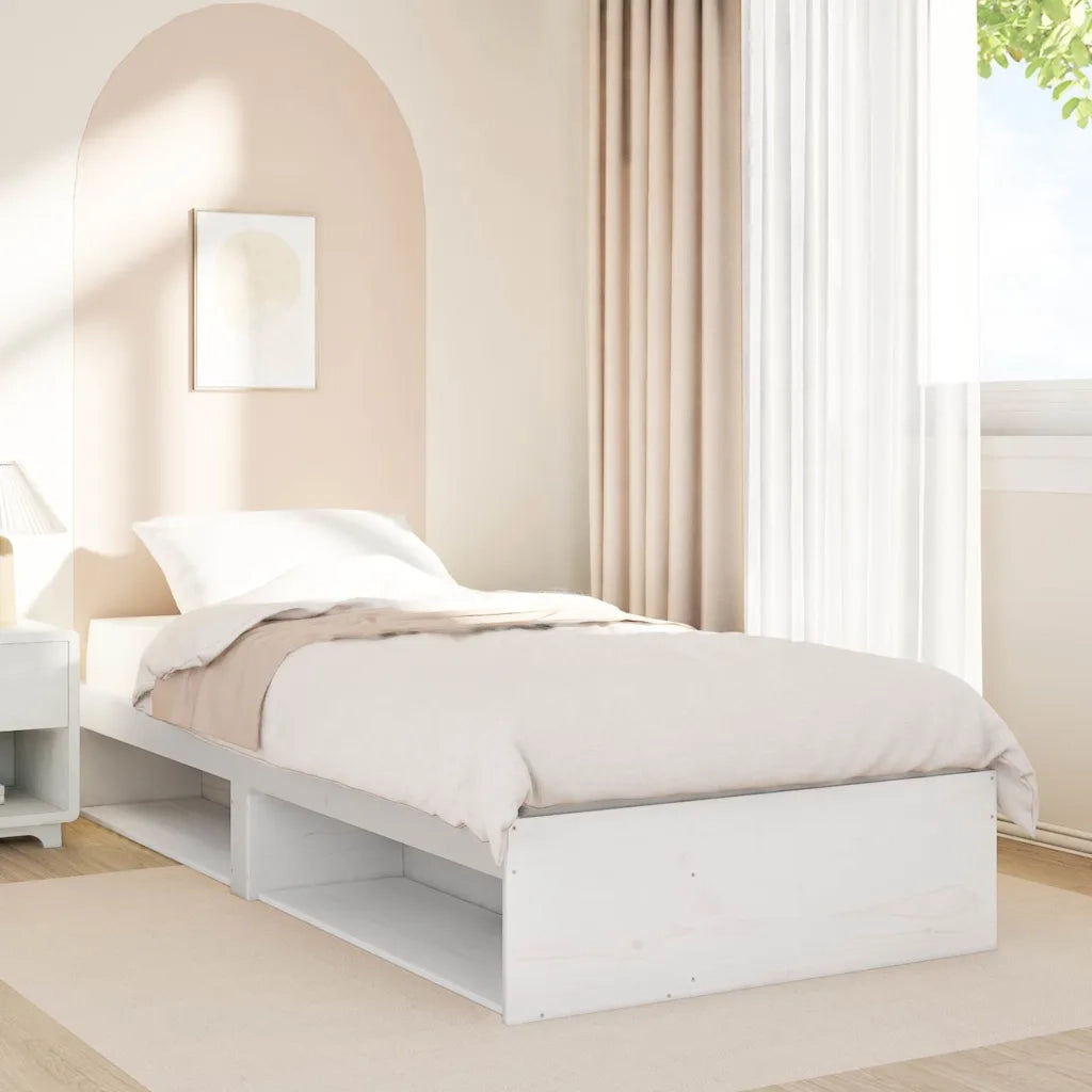 Dormeuse senza Materasso Bianca 90x190 cm Legno Massello Pino 859248