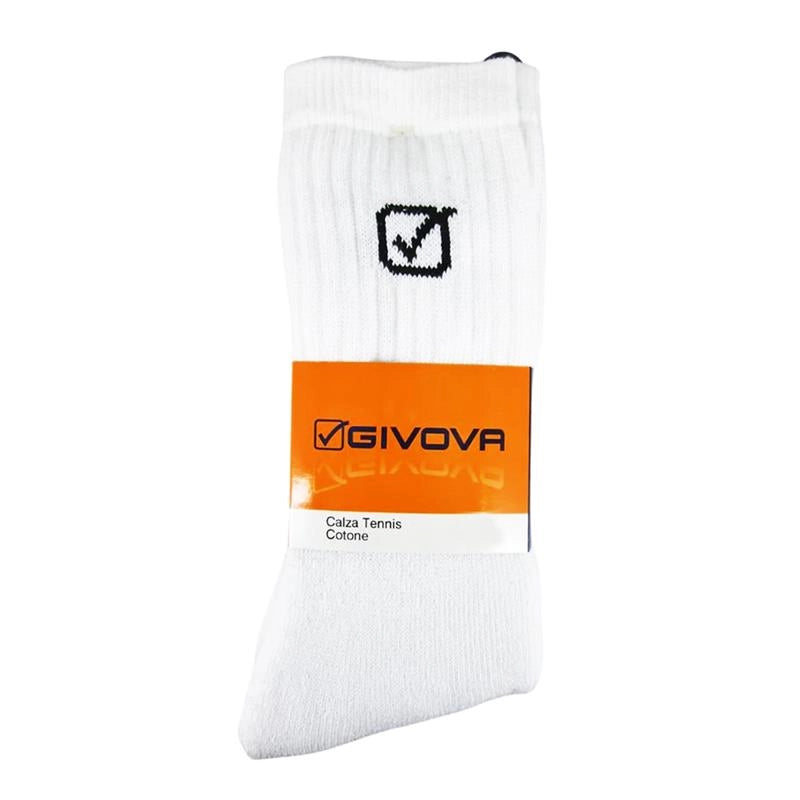 GIVOVA CALZA TENNIS TAGLIA 39/42 DA UOMO MAGLIA IN SPUGNA DI COTONE CONFEZIONE DA 3 BIANCO