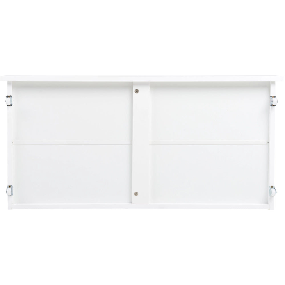 Set di 2 cassetti per il letto in legno massiccio bianco Scatole sotto il letto con ruote