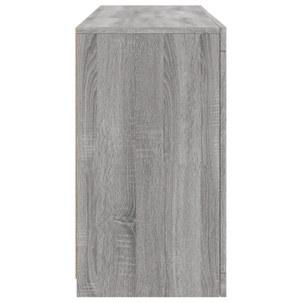 Credenza con Luci LED-Buffet-Armadio da cucina Grigio Sonoma 123x37x67 cm 854673