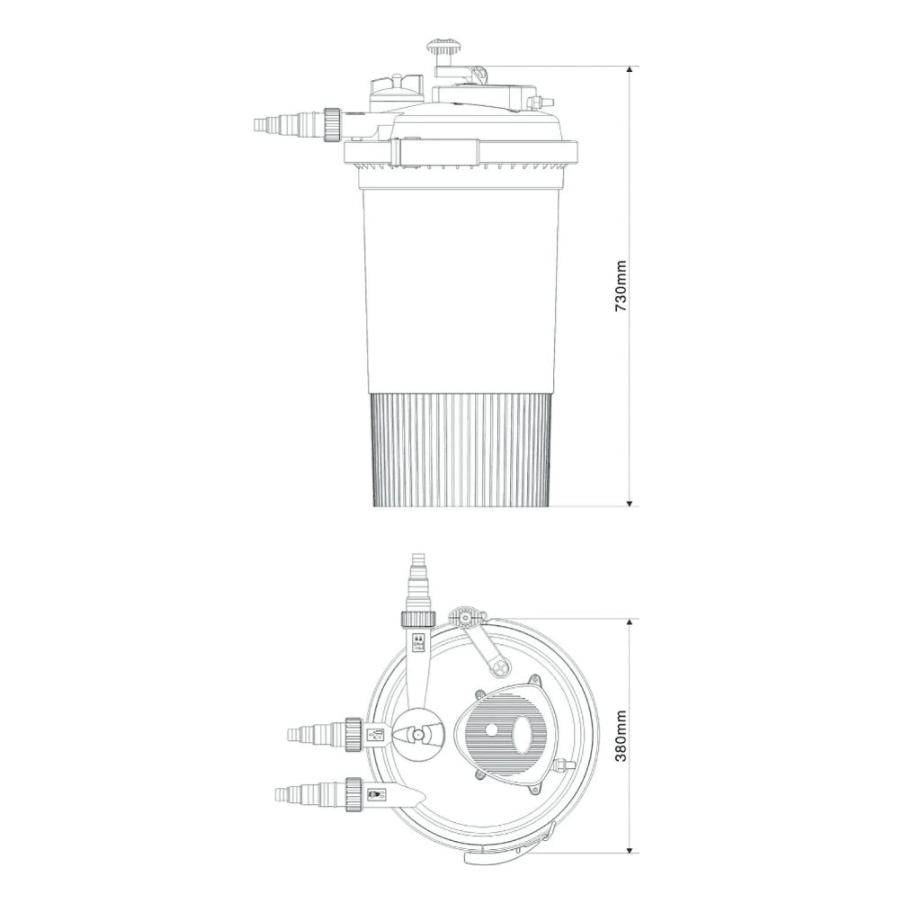 Filtro UV a pressione per laghetti da 18 watt 30.000 litri facile da pulire 16_0001921