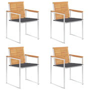 Sedie da Giardino con Cuscini 4 pz in Legno Massello di Teak cod mxl 8634