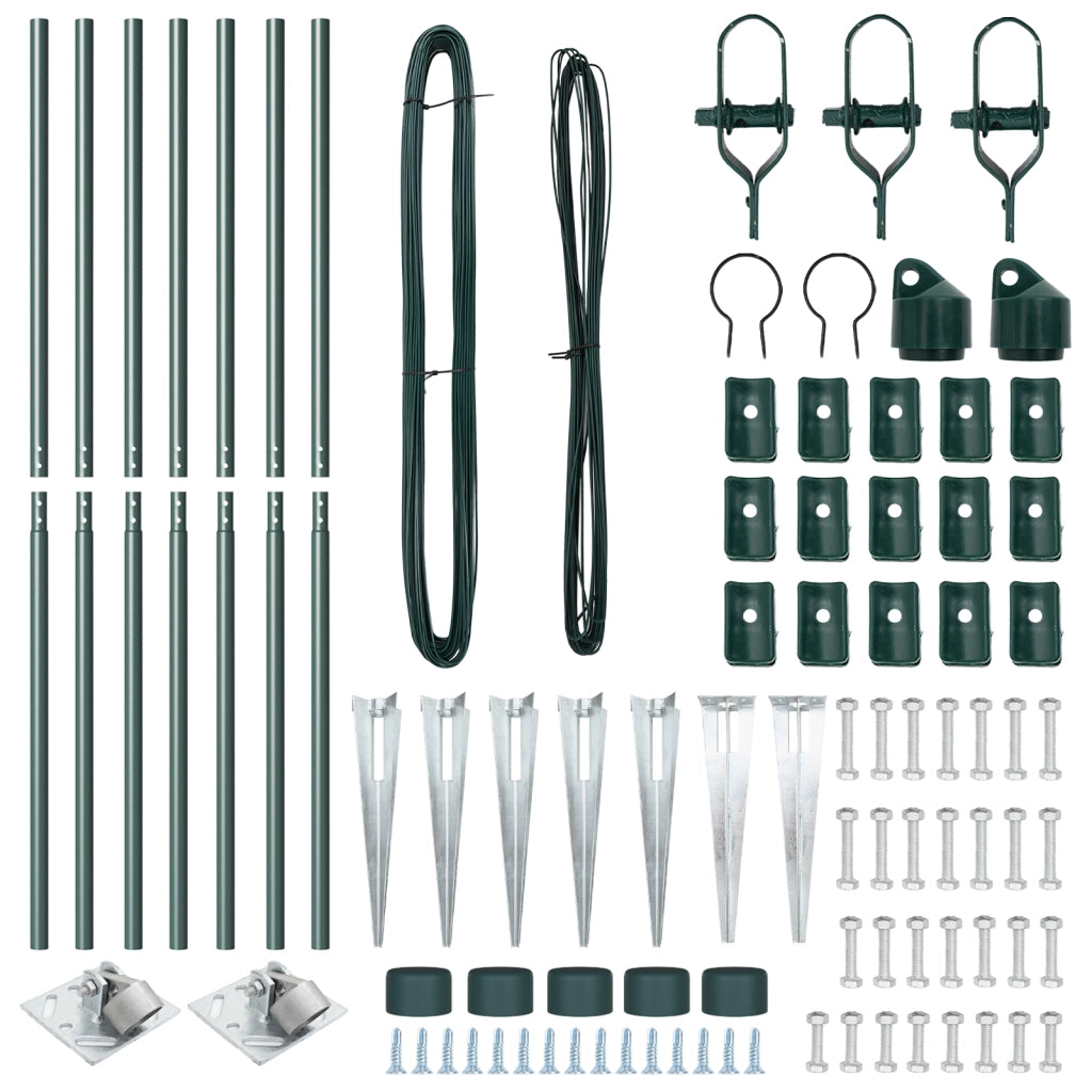 Pali per recinzione con picchetto 7 pcs Ã˜32 mm 170 cm acciaio zincato