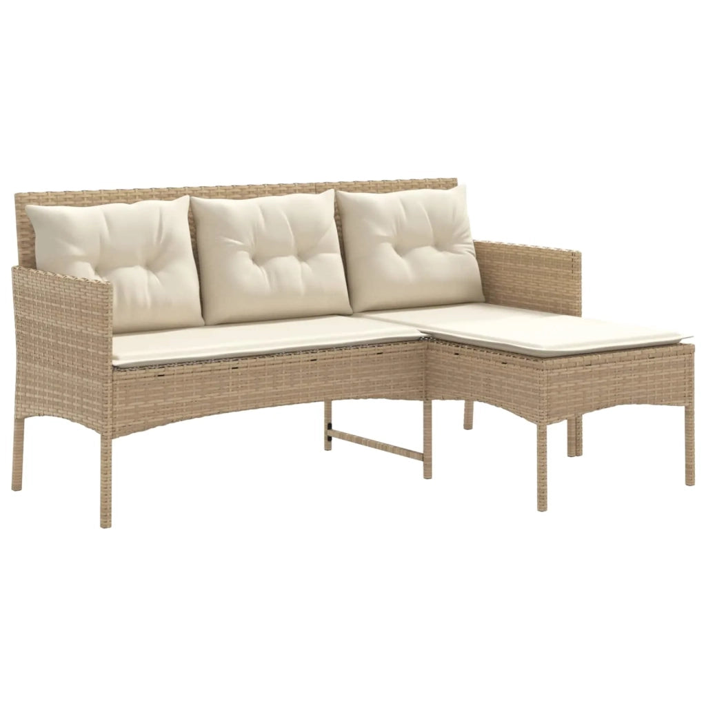 Set Divano da Giardino con cuscino 2 pcs polyrattan