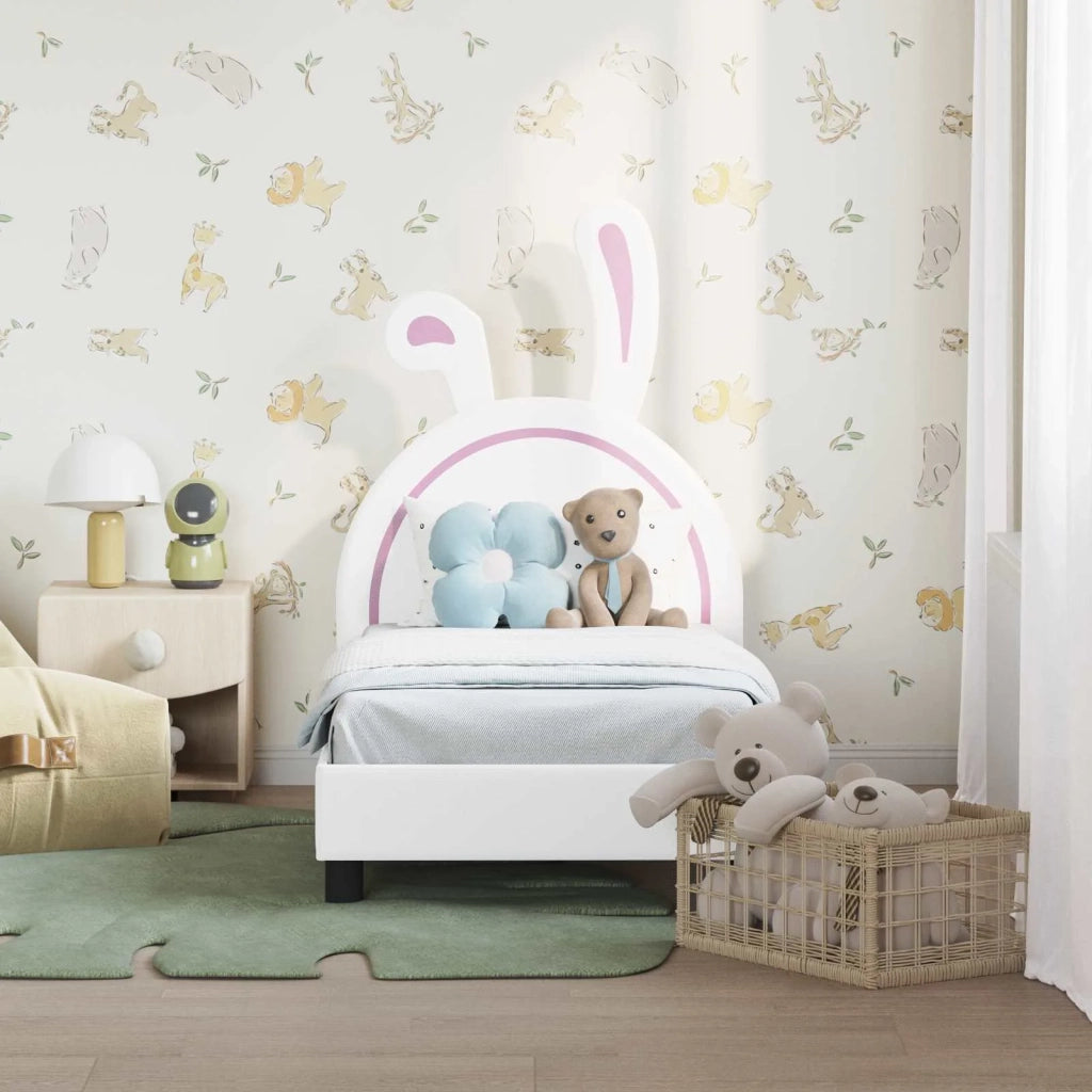 Struttura letto per bambini con testata-Giroletto per bambini Bianco 70 x 140 cm PU