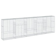 Gabbione recinto a gabbia muro di contenimento con coperchio 500 x 50 x 150 cm ferro zincato argento 02_0040174