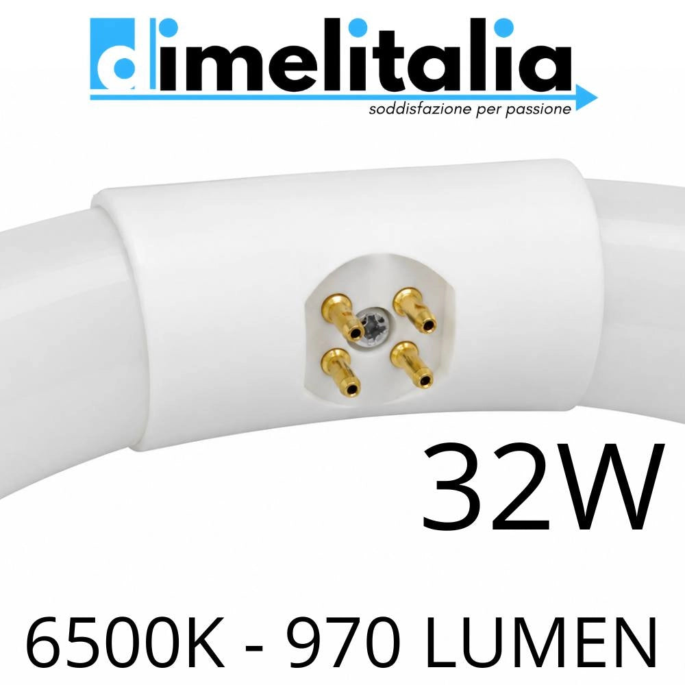 Tubo fluorescente circolare t9 trifosforo per illuminazione 6500k *** watt 32 watt, confezione 1
