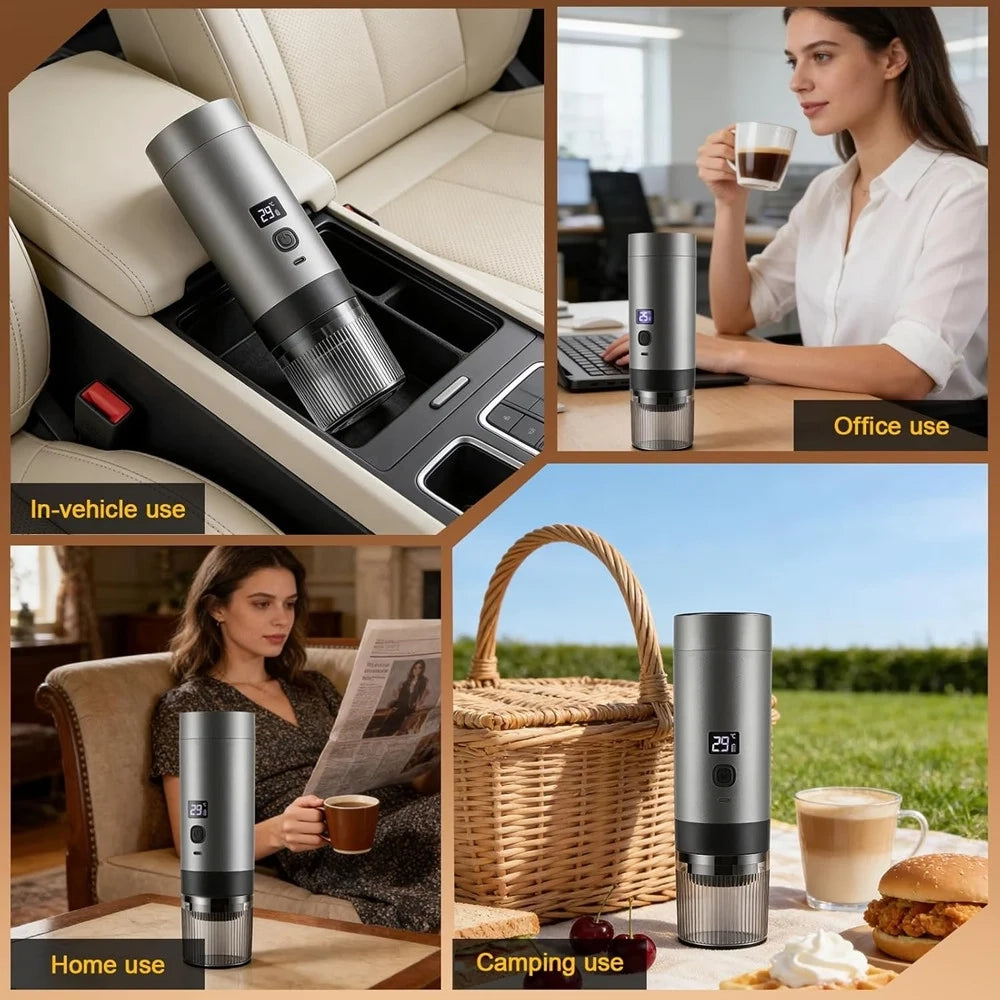 Trade Shop - Caffettiera Elettrica Macchina Caffè Portatile A Batteria Compatibile Con Capsule Macinato -