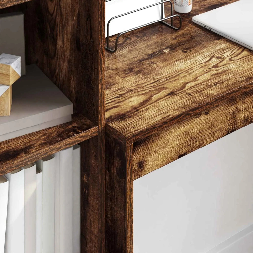 Scrivania con cassetto con lo scaffale 2 pcs Rovere fumé 3337333