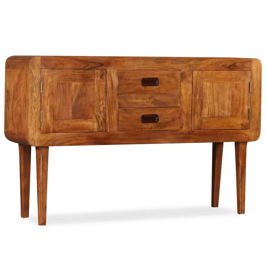Credenza in Legno Massello con Finitura Ambra 120x30x75 cm 244682