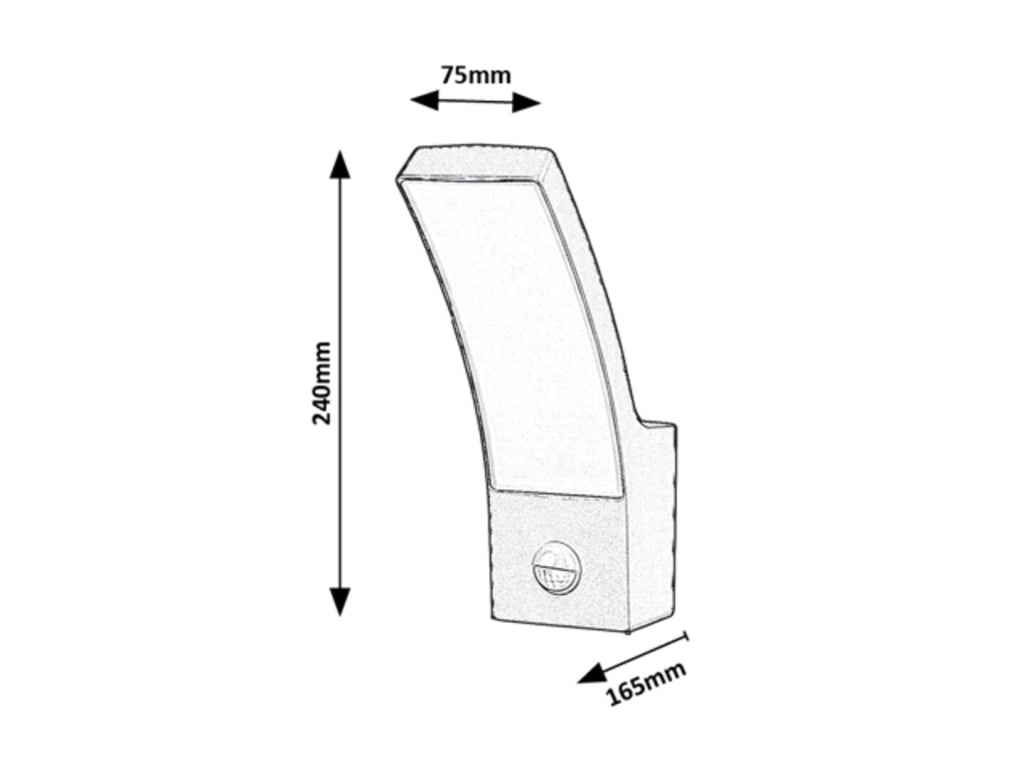 Applique esterna LED 12W sensore 3000K antracite Rabalux