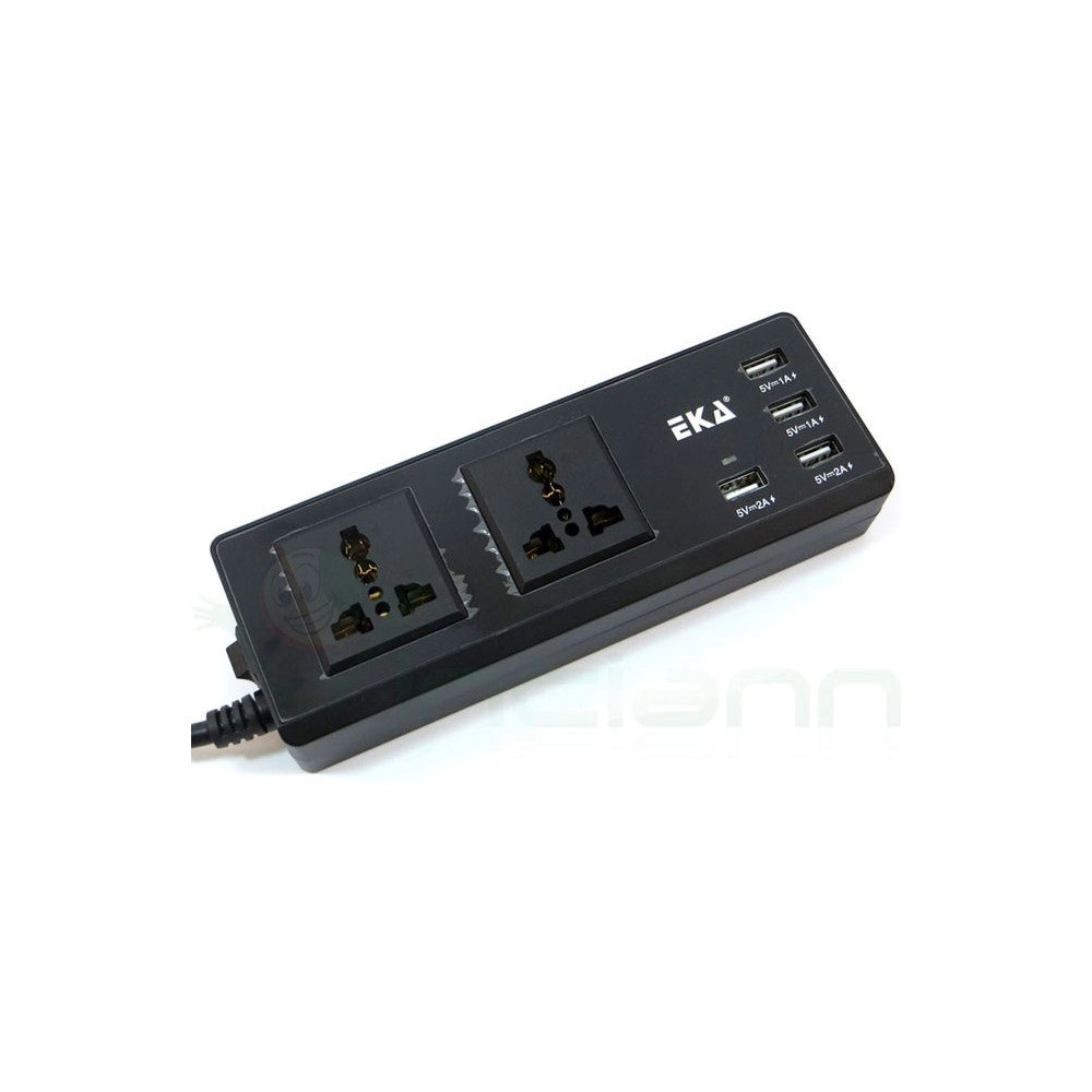 Trade Shop - Multipresa Presa Universale 2 Spine Uk Ita 4 Usb 2.1a 1a 5v Interruttore Nero -