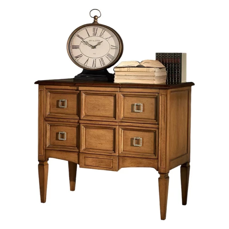 Cassettiera 2 cassetti classica legno bicolore 96x46x83 - Mobili 2G