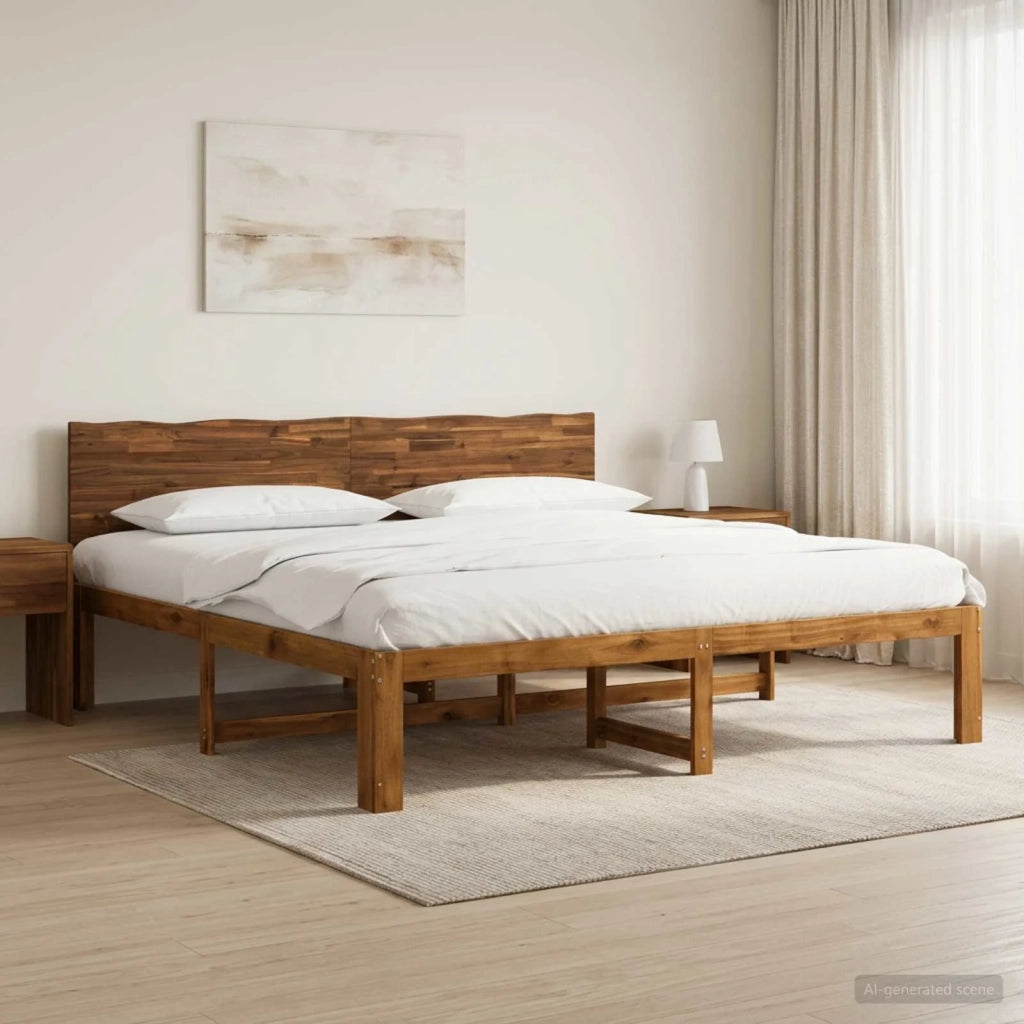 Letto matrimoniale con testiera ROSTOCK Naturale 200 x 200 cm 3405459