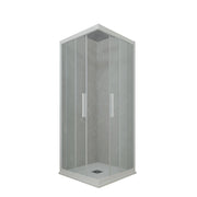 Box doccia angolare scorrevole 75x80 CM H 200 Vetro Trasparente Profilo Bianco Matt mod. Kolors