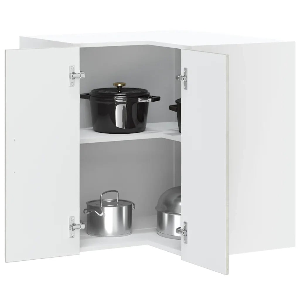 Pensile da Cucina ad Angolo-Mobile Cucina da Parete Lucca Grigio Cemento in Truciolato