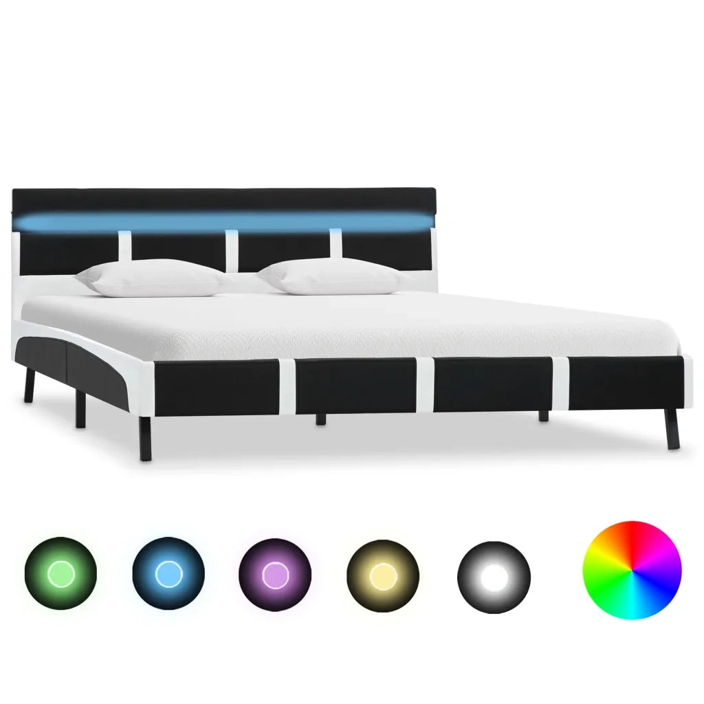 Giroletto con LED Nero in Similpelle 160x200 cm cod mxl 61539