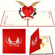 Carta 3D Pop-up di Design Luxe - Carta Papier per Matrimonio/Jubileo - Motivo Romantico - Fatto a Mano - Materiale Duraturo
