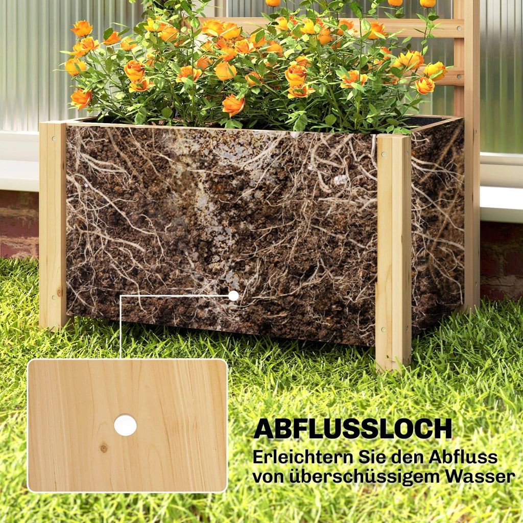 Vaso da fiori rialzato con graticcio in legno ¨C zephmum ¨C 60x39x120 cm