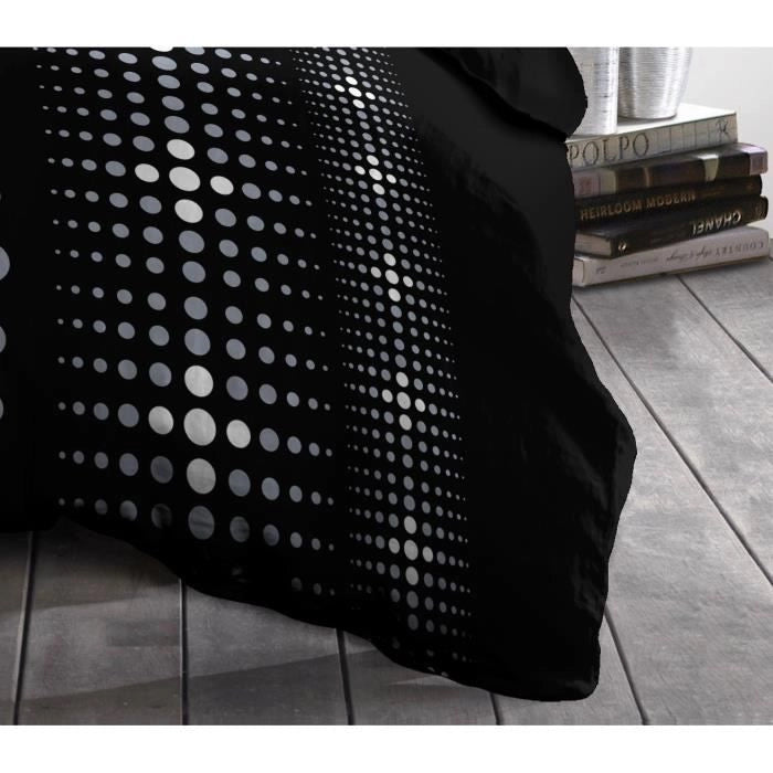 Copripiumino STEEVY in microfibra 220x240 cm e 2 federe 63x63 cm Nero