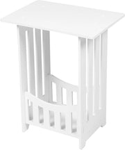 Nottorno Premium - Piccolo comodino bianco con dettagli in legno per camera da letto e soggiorno - Cassetto compatta con pannelli - Tavolo moderno mini con superficie in PVC