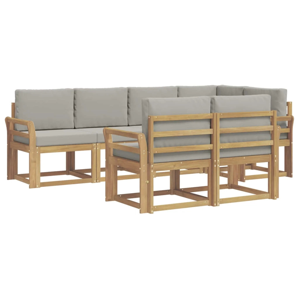 Set di divani da esterno 7 pcs Bianco e Grigio Chiaro 3387770