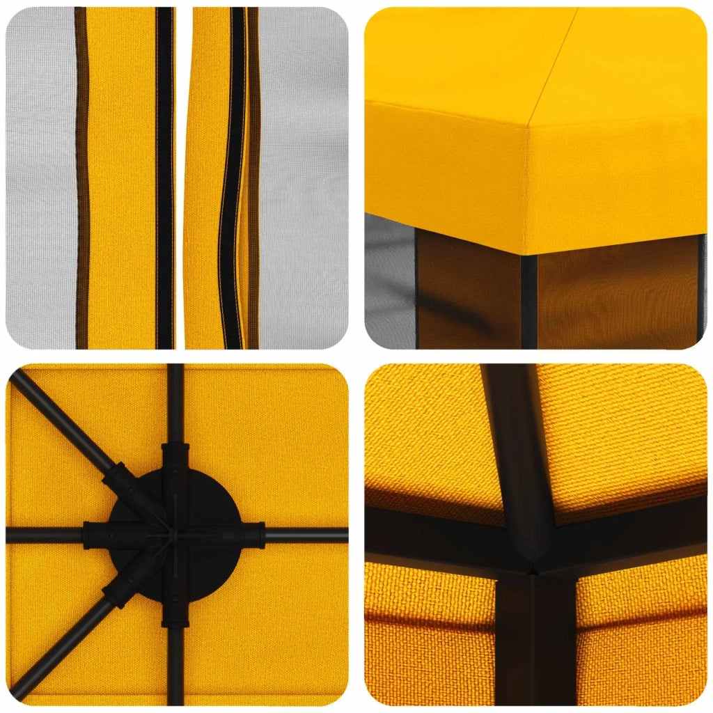 Gazebo da giardino con pareti laterali 4 × 3 m Giallo 900392