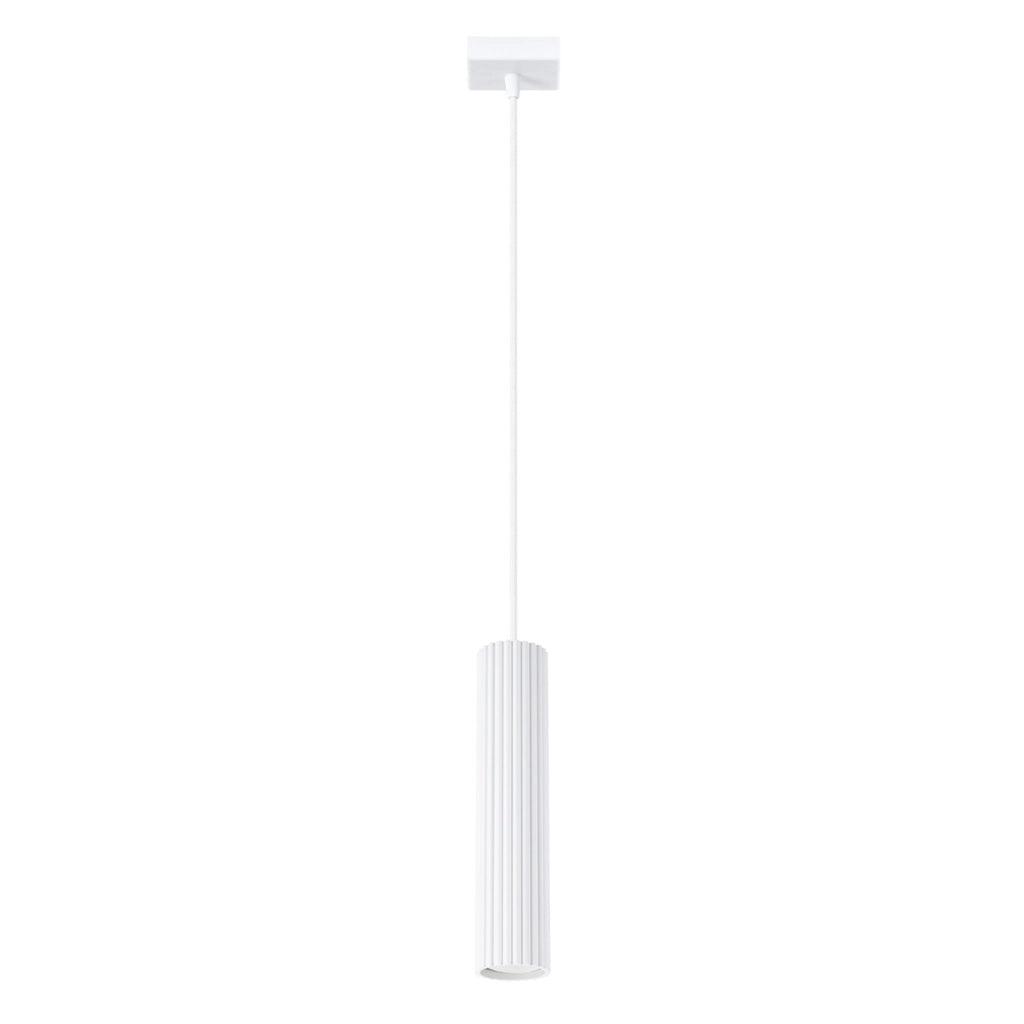 Lampada a sospensione bianca rigata GU10 GRAVIO Pure Lume