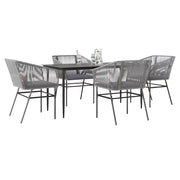 Set da Pranzo da Giardino 5 pz con Cuscini Polyrattan Vetro 3334530