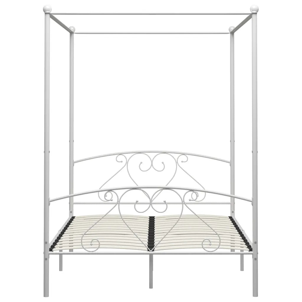 Giroletto Baldacchino senza Materasso-Struttura Letto Bianco 160x200 cm Metallo