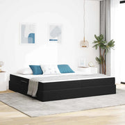 Letto con contenitore e materasso Nero 200 x 200 cm Velluto 3399744