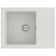 Lavello da cucina con foro troppopieno 58 x 44 cm granito bianco 02_0004359