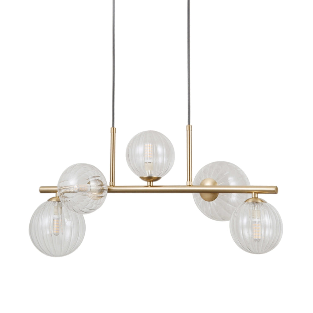 Sospensione decorativa Toledo ottone vetro sfere 5xG9 5W Italux