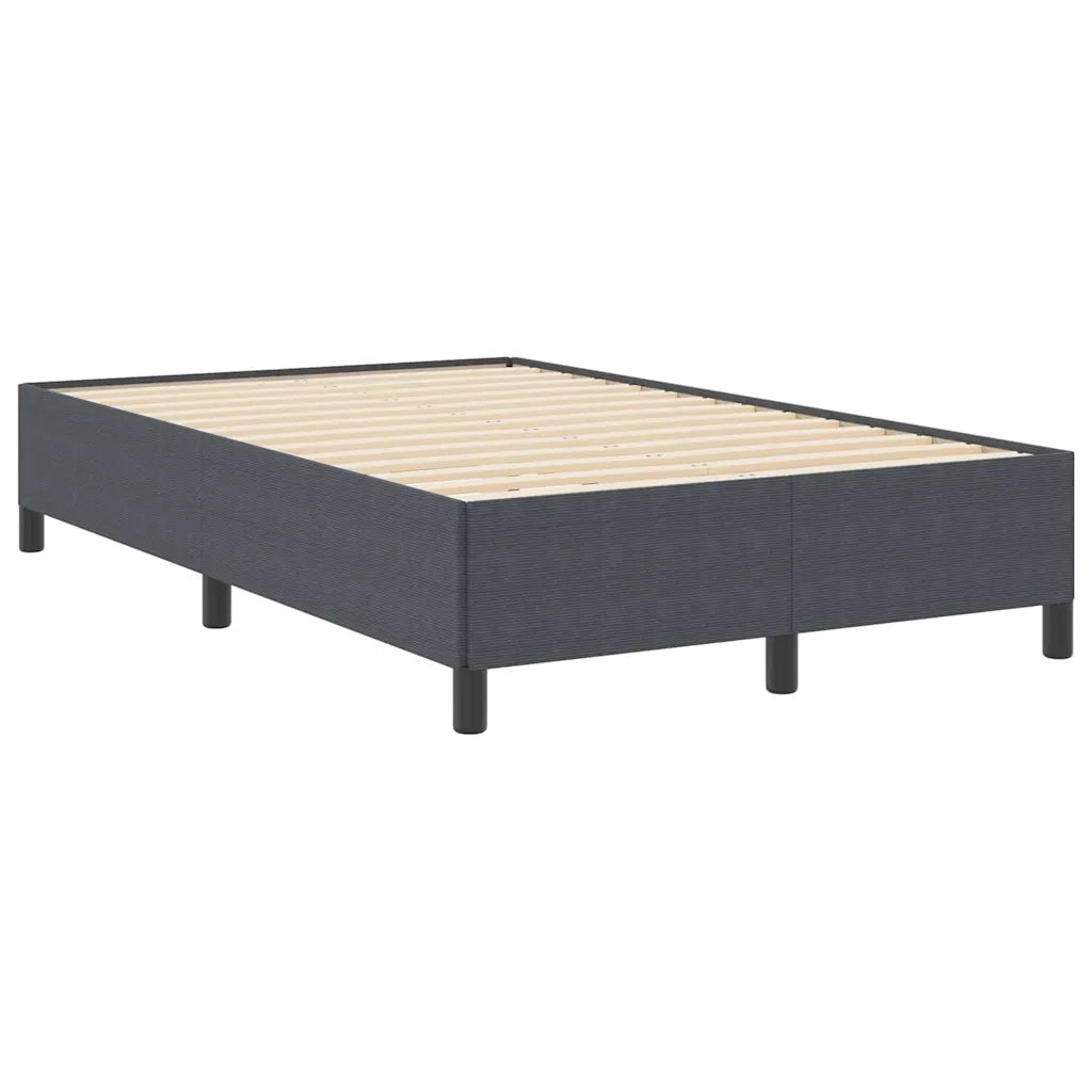 Letto a molle Grigio Scuro 120 x 190 cm Tessuto in Cords 42006958