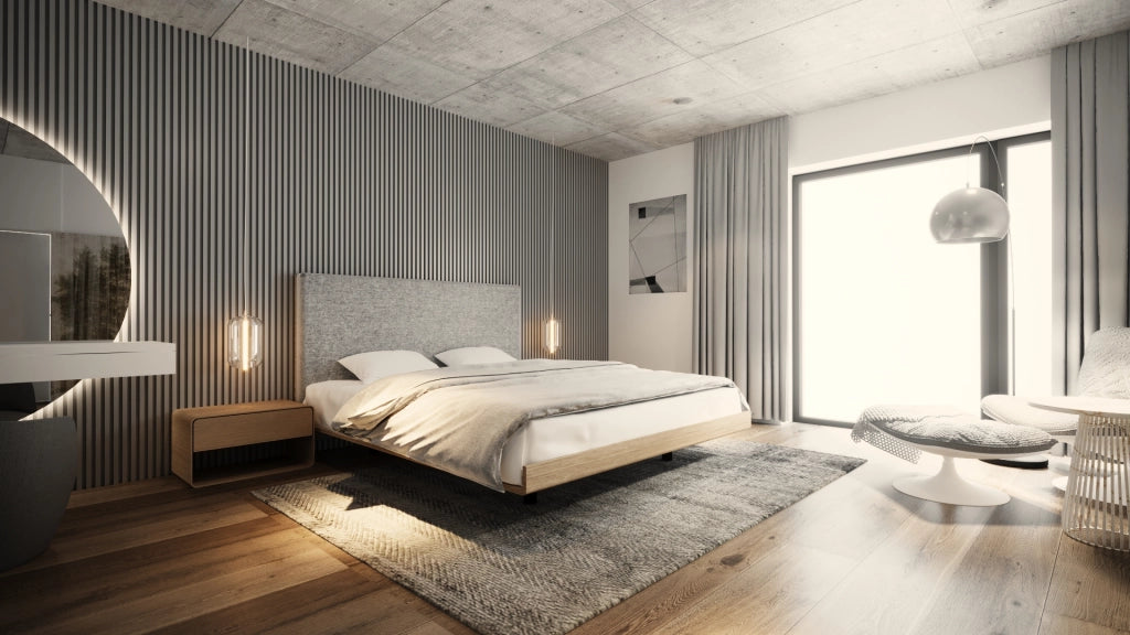 LETTO IMBOTTITO SONAR ONE 200x200 SOLIK OAK NATURALE