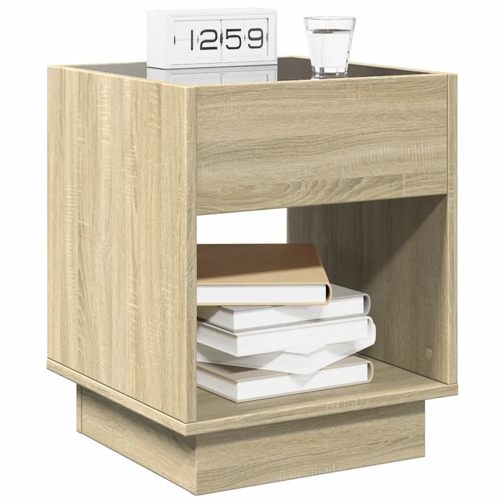 Comodino con LED Infinity Rovere Sonoma 40x40x50 cm