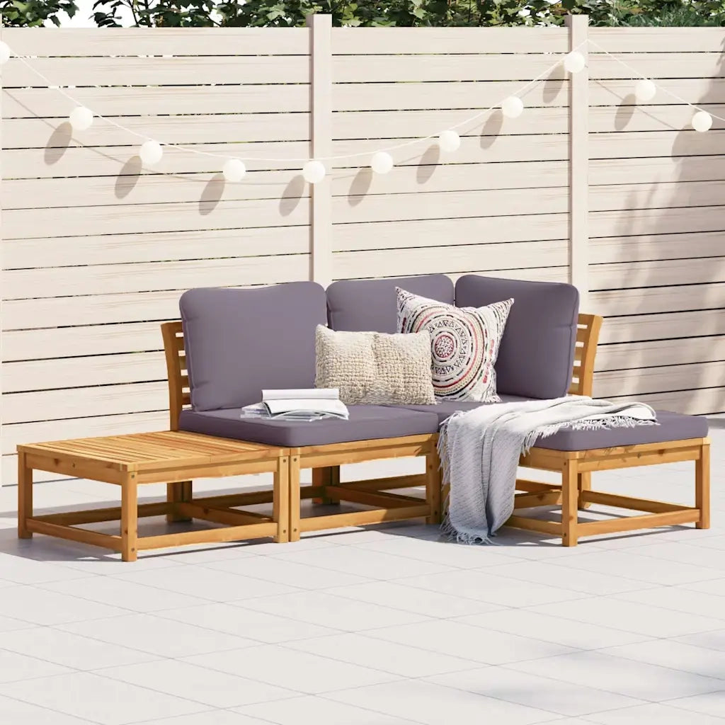 Set Salotto da Giardino 4pz con Cuscini Legno Massello Acacia 3214307