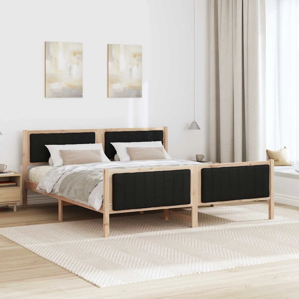 Struttura del Letto con testiera Marrone e nero 180 x 200 cm 3394305