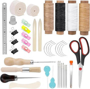 Kit di inizio per la lavorazione del libro con 41 pezzi - Kit di attrezzi per la lavorazione del libro con nastro di legatura - Piegatura - Filo di cera - Puntaspilli per principianti DIY