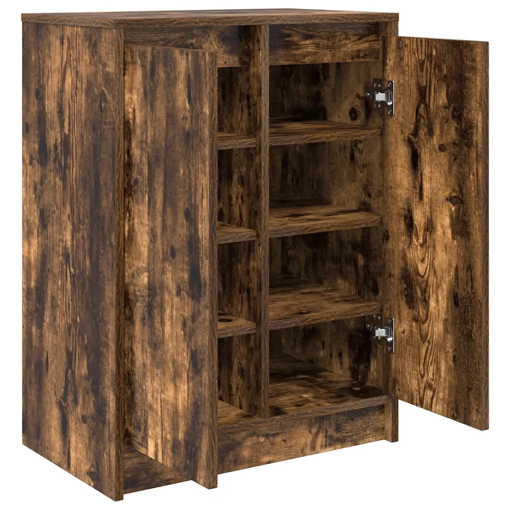 Scarpiera-Scaffale per scarpe Rovere Fumo 57x34x76 cm in Legno Multistrato