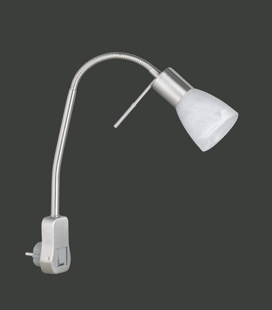 Applique LEVISTO Trio argento/vetro E14 con interruttore