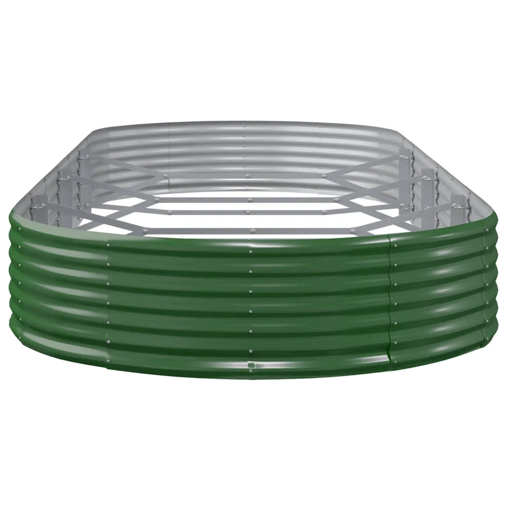 Letto Giardino Acciaio Zincato 373x140x36 cm Verde 319033