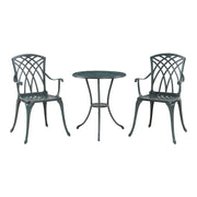 Set da bistrot da giardino grigio scuro con patina verde 03_0011360