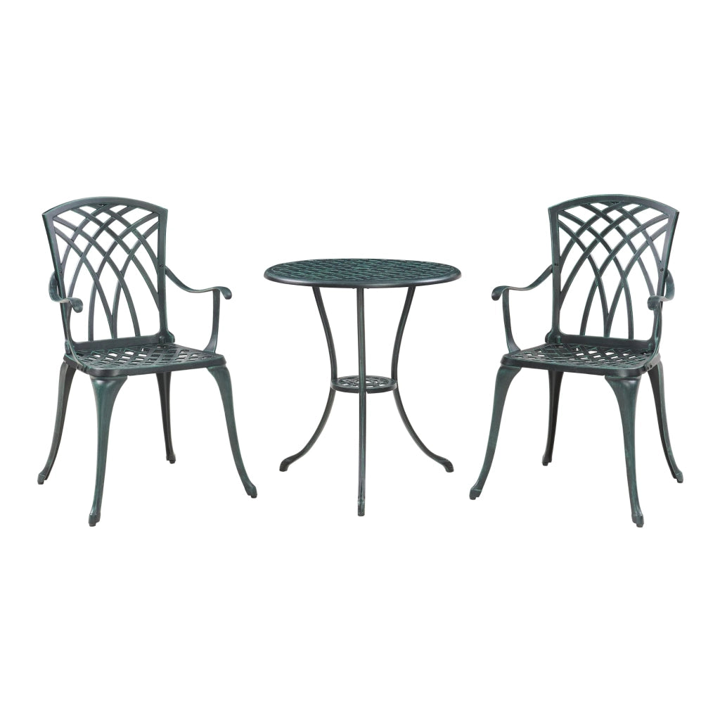 Set da bistrot da giardino grigio scuro con patina verde 03_0011360