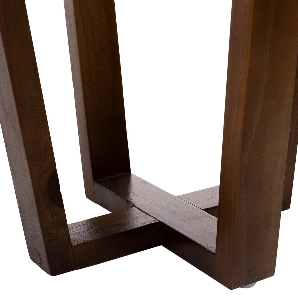 Tavolino in legno e madreperla marrone d36x40h cm
