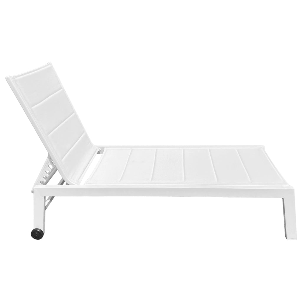 Lettino BARBADOS in textilene bianco - alluminio bianco