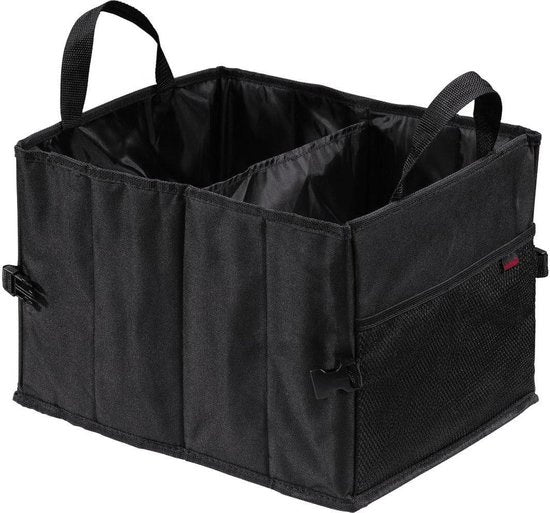 Borsa auto pieghevole - piccola dimensione - nero - chiusura con cerniera - 37 x 29 x 25 cm