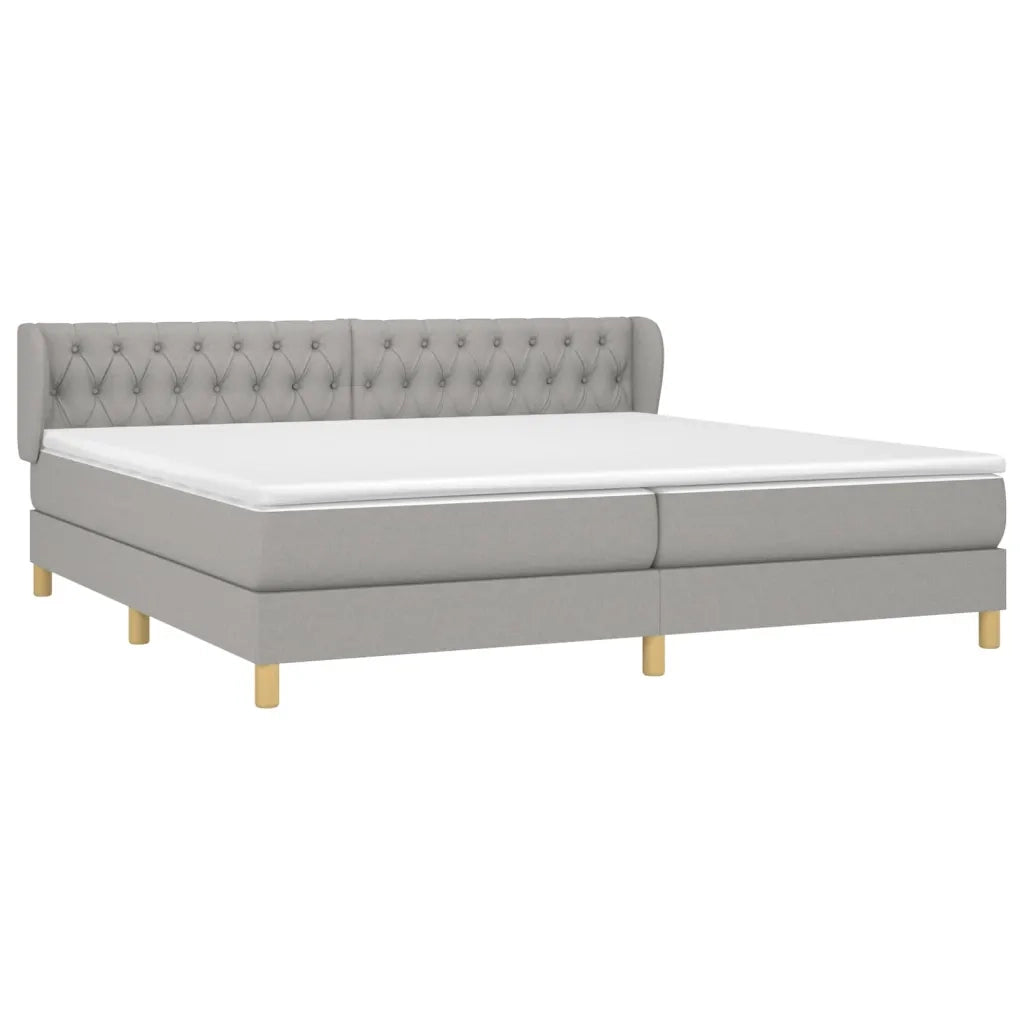 Giroletto a Molle con Materasso Grigio Chiaro 200x200cm Tessuto 3127069