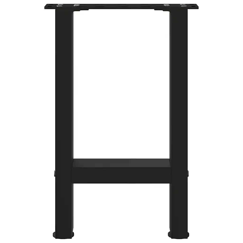 Gambe per Tavolino da Caff¨¨ Nere 2 pz-Set di 2 Gamba per Tavolo 28x(42-43) cm Acciaio
